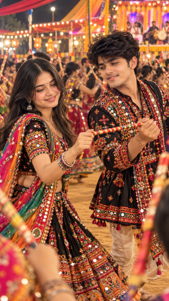 Dandiya couple AI photo edit